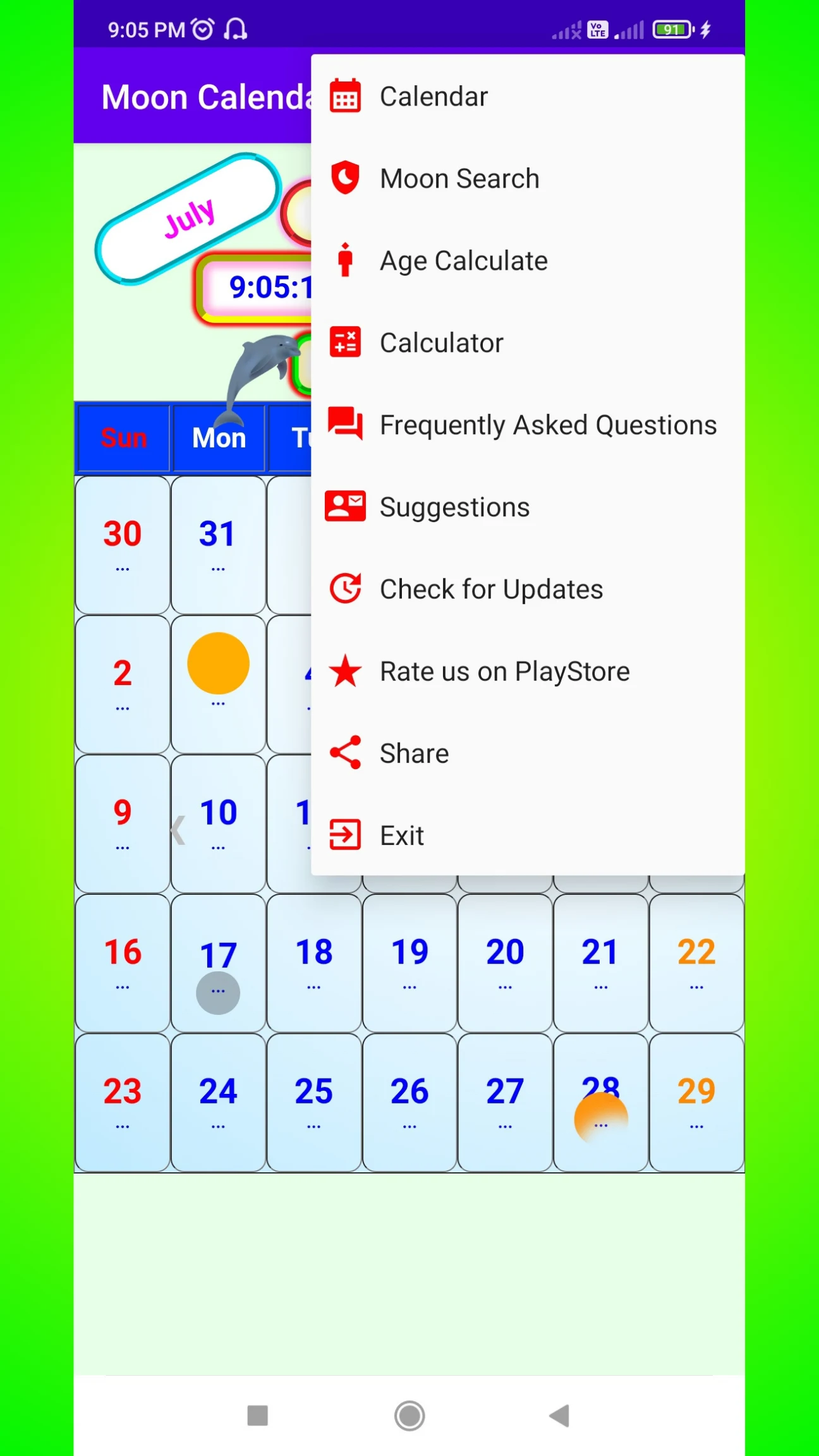 Sun and Moon Calendar screenshot
