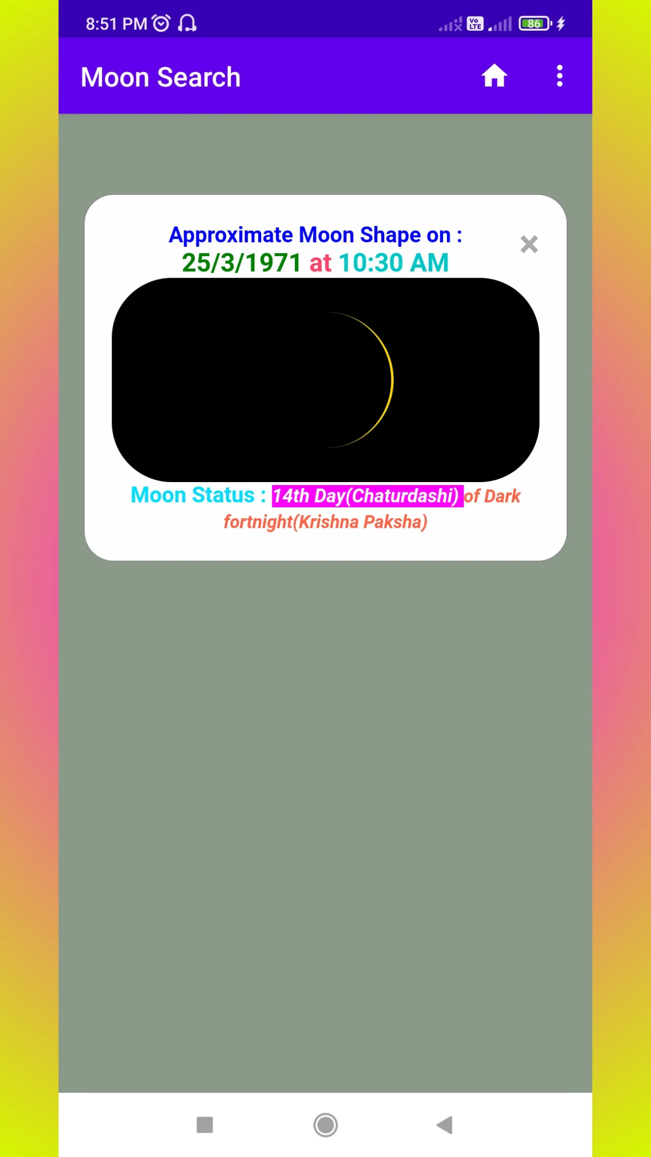 Sun and Moon Calendar screenshot