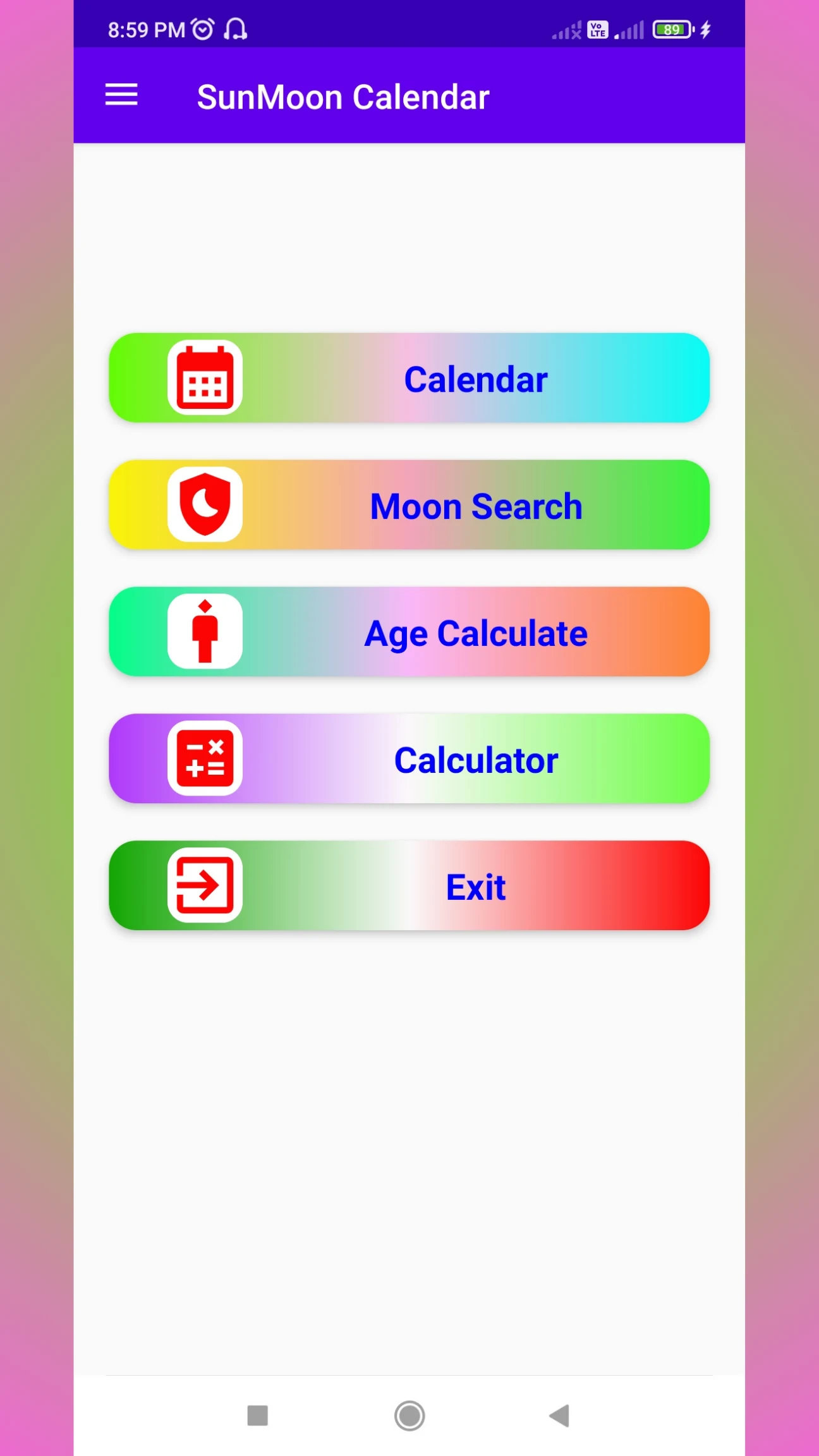 Sun and Moon Calendar screenshot